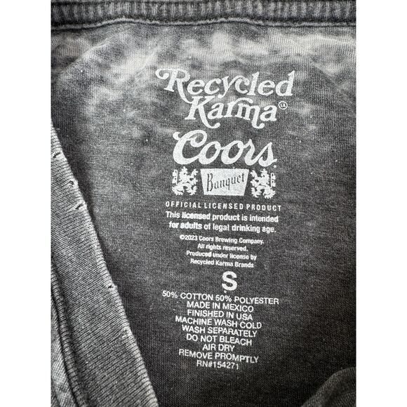 Coors Womens Rodeo Bull Tee S Gray Recycled Karma Western Punchy Cowgirl Boho - Picture 6 of 11